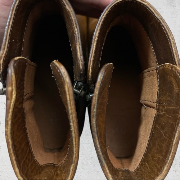 Frye Addie Double Zip Brown Ankle Leather Bootie Size 6 - Picture 10 of 11
